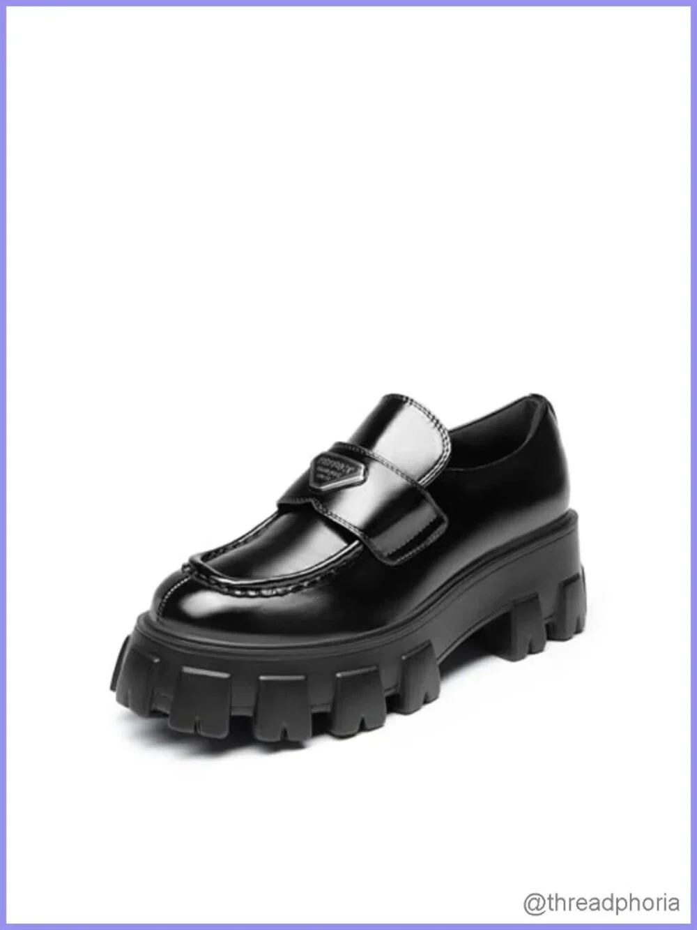 Women's Chunky Platform Loafers Vegan Leather Slip-On Shoes